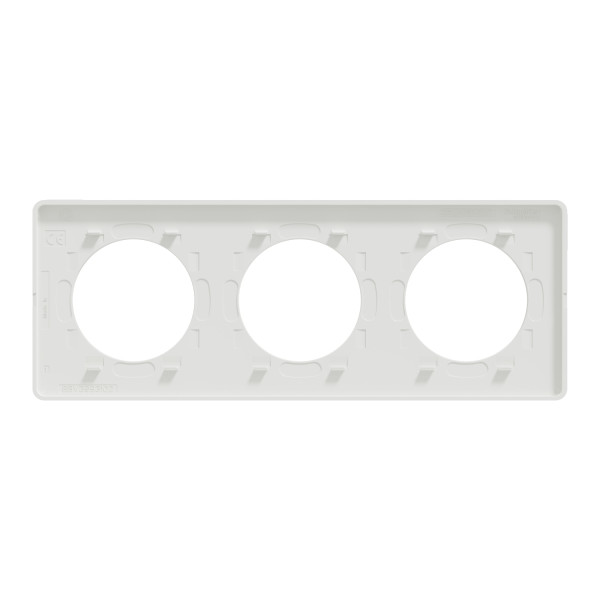 Plaque blanche Schneider Odace Touch 3 postes entraxe 71mm