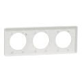 Odace kvardrat, plaque perle/blanc 3 postes horiz. ou vert. entraxe 71mm