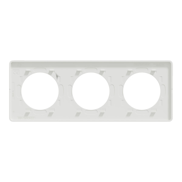 Odace kvardrat, plaque perle/blanc 3 postes horiz. ou vert. entraxe 71mm