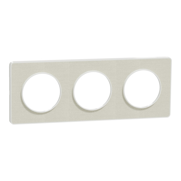 Odace kvardrat, plaque craie/blanc 3 postes horiz. ou vert. entraxe 71mm