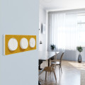 Odace kvardrat, plaque ocre/blanc 3 postes horiz. ou vert. entraxe 71mm