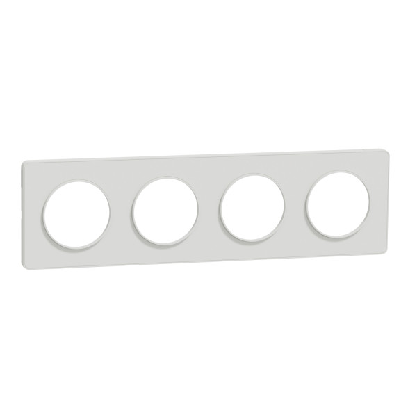 Plaque blanche Schneider Odace Touch 4 postes entraxe 71mm