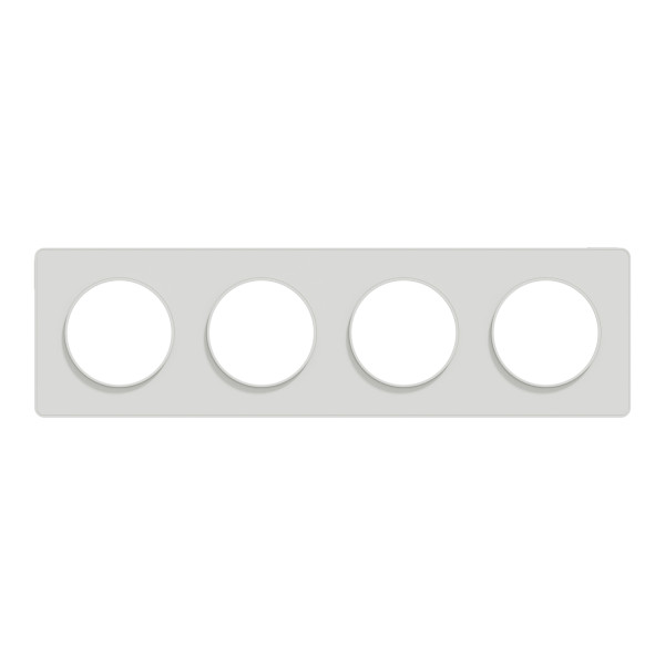 Plaque blanche Schneider Odace Touch 4 postes entraxe 71mm