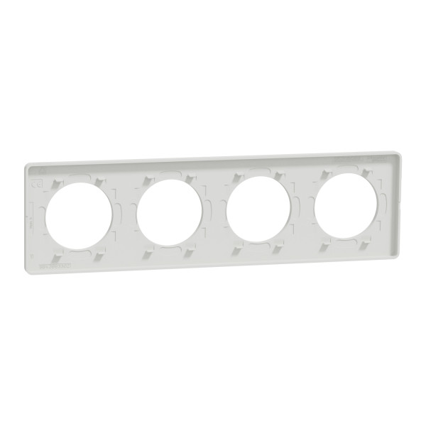 Plaque blanche Schneider Odace Touch 4 postes entraxe 71mm
