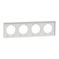Plaque blanche Schneider Odace Touch 4 postes entraxe 71mm