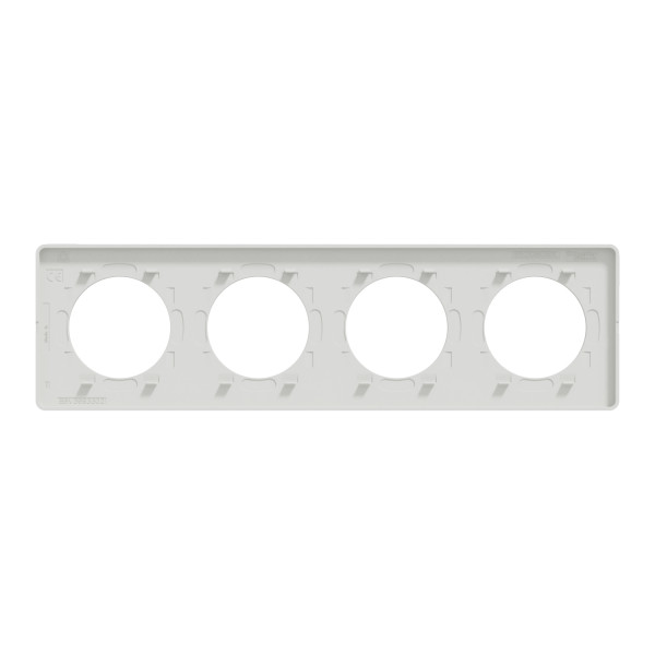 Plaque blanche Schneider Odace Touch 4 postes entraxe 71mm