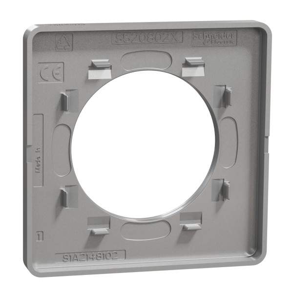 Odace kvardrat - plaque de finition 1 poste - ombre/alu
