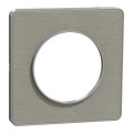 Odace kvardrat - plaque de finition 1 poste - perle/alu