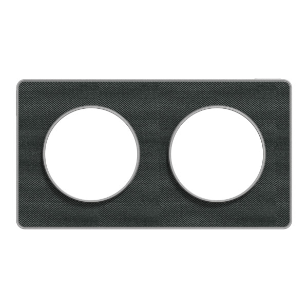 Odace kvardrat, plaque ombre/alu 2 postes horiz. ou vert. entraxe 71mm