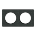 Odace kvardrat, plaque ombre/alu 2 postes horiz. ou vert. entraxe 71mm