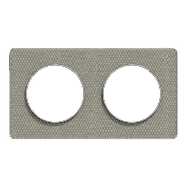 Odace kvardrat, plaque perle/alu2 postes horiz. ou vert. entraxe 71mm