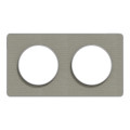 Odace kvardrat, plaque perle/alu2 postes horiz. ou vert. entraxe 71mm