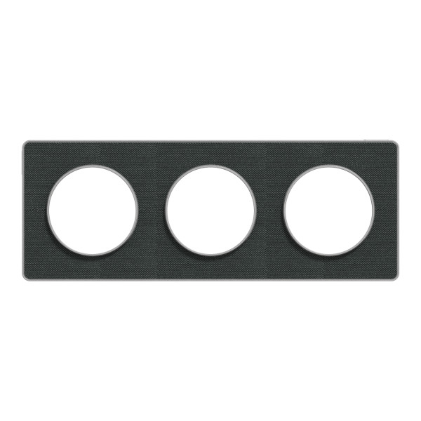 Odace kvardrat, plaque ombre/alu 3 postes horiz. ou vert. entraxe 71mm