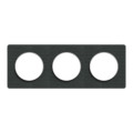 Odace kvardrat, plaque ombre/alu 3 postes horiz. ou vert. entraxe 71mm
