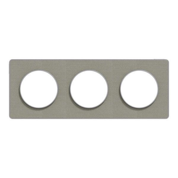 Odace kvardrat, plaque perle/alu 3 postes horiz. ou vert. entraxe 71mm