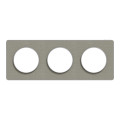 Odace kvardrat, plaque perle/alu 3 postes horiz. ou vert. entraxe 71mm