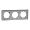 Odace kvardrat, plaque perle/alu 3 postes horiz. ou vert. entraxe 71mm