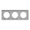Odace kvardrat, plaque perle/alu 3 postes horiz. ou vert. entraxe 71mm