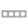 Plaque ardoise avec liseré aluminum Schneider Odace Touch 4 postes entraxe 71mm