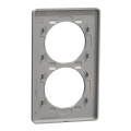 Plaque aluminuim Schneider Odace Touch 2 postes verticale entraxe 57mm