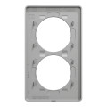 Plaque aluminuim Schneider Odace Touch 2 postes verticale entraxe 57mm