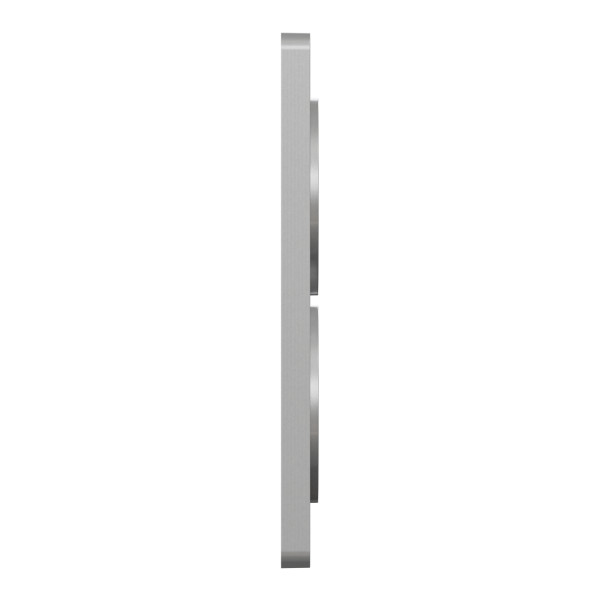 Plaque aluminuim Schneider Odace Touch 2 postes verticale entraxe 57mm