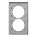 Plaque ardoise avec liseré aluminuim Schneider Odace Touch 2 postes verticaux entraxe 57mm