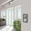 Plaque ardoise avec liseré aluminuim Schneider Odace Touch 2 postes verticaux entraxe 57mm