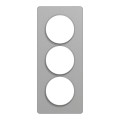 Plaque aluminium Schneider Odace Touch 3 postes verticaux entraxe 57mm