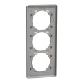 Plaque aluminium Schneider Odace Touch 3 postes verticaux entraxe 57mm