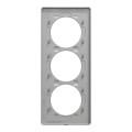 Plaque aluminium Schneider Odace Touch 3 postes verticaux entraxe 57mm