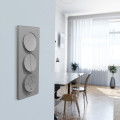 Plaque aluminium Schneider Odace Touch 3 postes verticaux entraxe 57mm