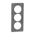 Plaque ardoise avec liseré aluminum Schneider Odace Touch 3 postes verticaux entraxe 57mm