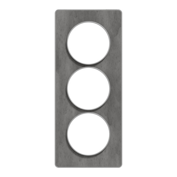 Plaque ardoise avec liseré aluminum Schneider Odace Touch 3 postes verticaux entraxe 57mm
