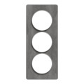 Plaque ardoise avec liseré aluminum Schneider Odace Touch 3 postes verticaux entraxe 57mm