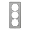Plaque ardoise avec liseré aluminum Schneider Odace Touch 3 postes verticaux entraxe 57mm