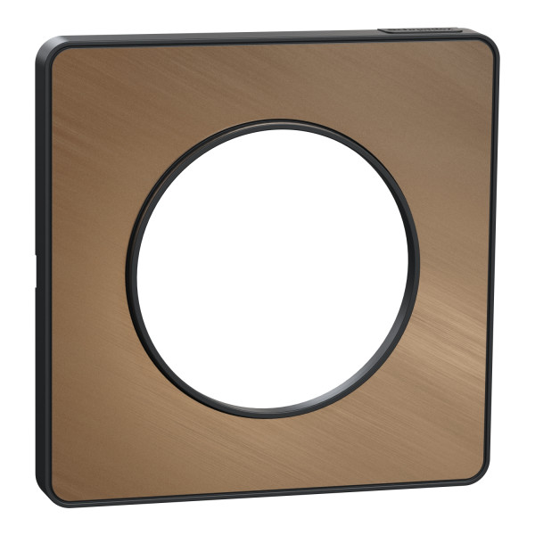 Plaque bronze brossé liseré anthracite Schneider Odace Touch 1 poste