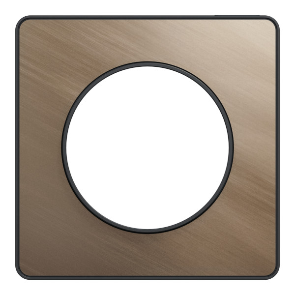 Plaque bronze brossé liseré anthracite Schneider Odace Touch 1 poste