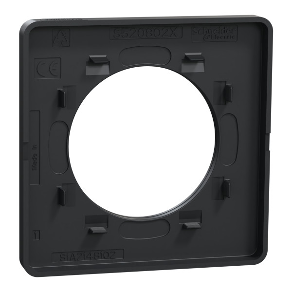 Plaque bronze brossé liseré anthracite Schneider Odace Touch 1 poste