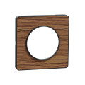 Plaque bois zebrano liseré anthracite Schneider Odace Touch 1 poste