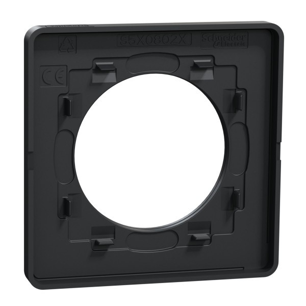 Plaque bois zebrano liseré anthracite Schneider Odace Touch 1 poste