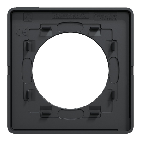 Plaque bois zebrano liseré anthracite Schneider Odace Touch 1 poste