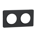 Plaque anthracite Schneider Odace Touch 2 postes entraxe 71mm