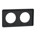 Plaque anthracite Schneider Odace Touch 2 postes entraxe 71mm