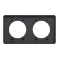Plaque anthracite Schneider Odace Touch 2 postes entraxe 71mm