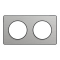 Plaque aluminium brossé Schneider Odace Touch 2 postes entraxe 71mm