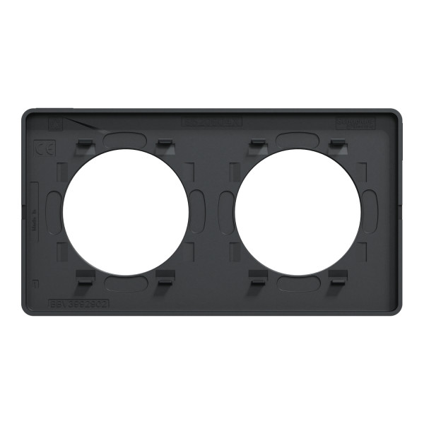 Odace kvardrat, plaque ombre/ant 2 postes horiz. ou vert. entraxe 71mm