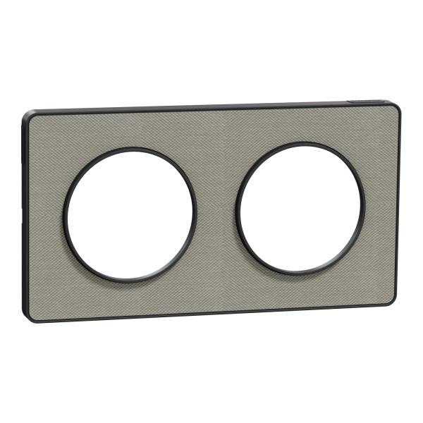 Odace kvardrat, plaque perle/anth 2 postes horiz. ou vert. entraxe 71mm
