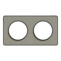 Odace kvardrat, plaque perle/anth 2 postes horiz. ou vert. entraxe 71mm