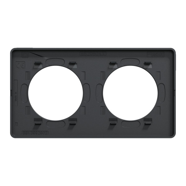Odace kvardrat, plaque perle/anth 2 postes horiz. ou vert. entraxe 71mm